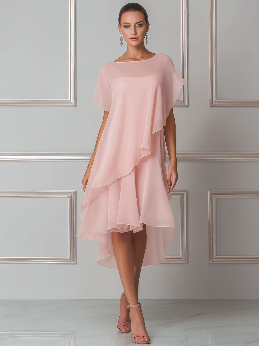 Elegant Tiered Chiffon Dress