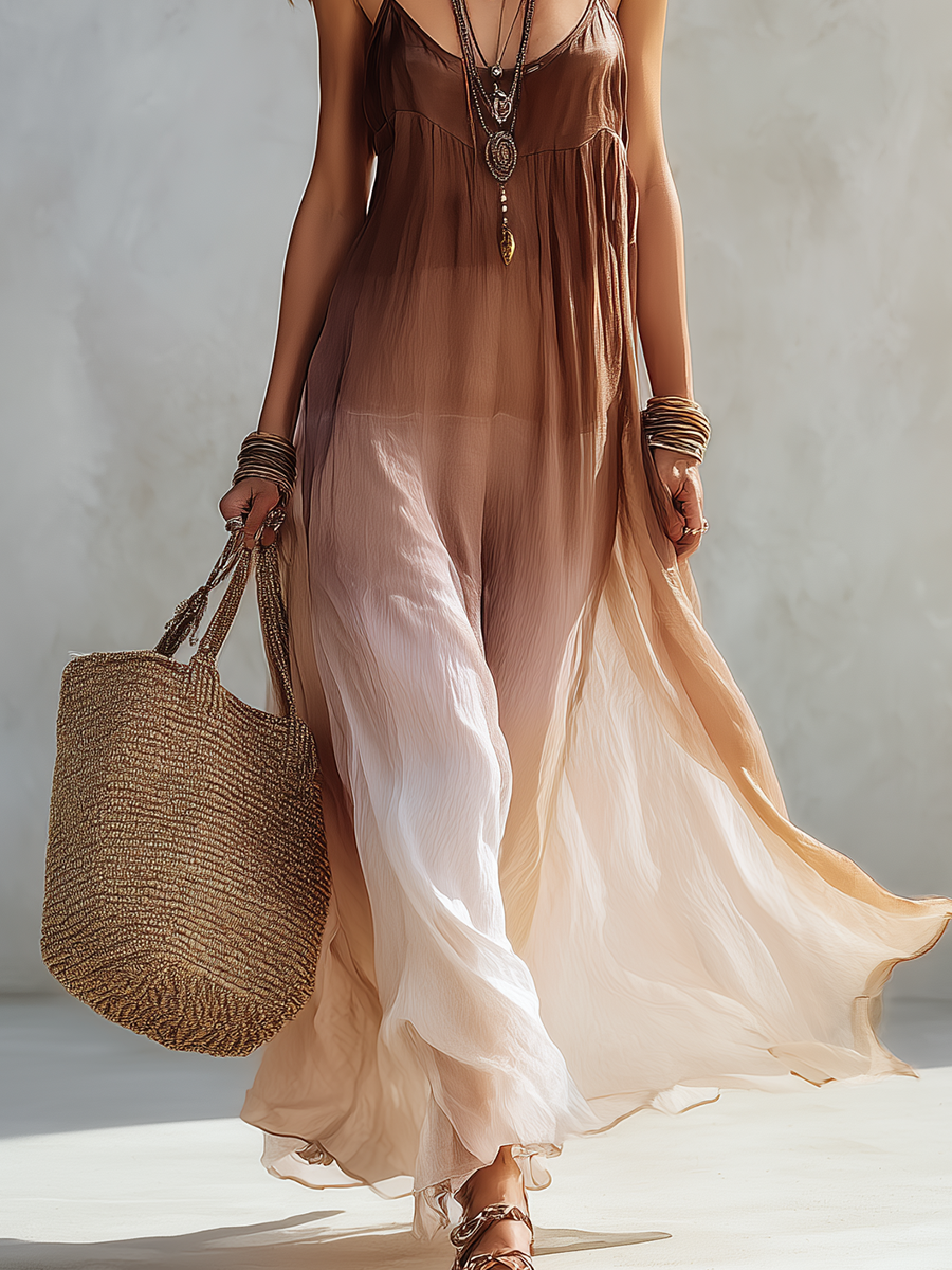 Flowy Bohemian Gradient Dress
